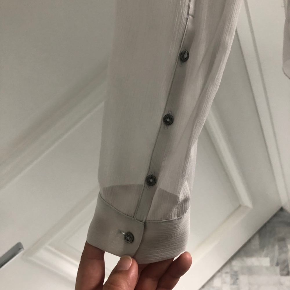 Helmut Lang Soft Gray Button Up Blouse - image 4